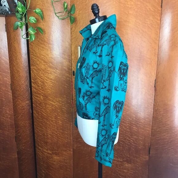 NOVELTY PRINT 80’s does 50’s Vintage Jacket M NWT - Picture 4 of 13